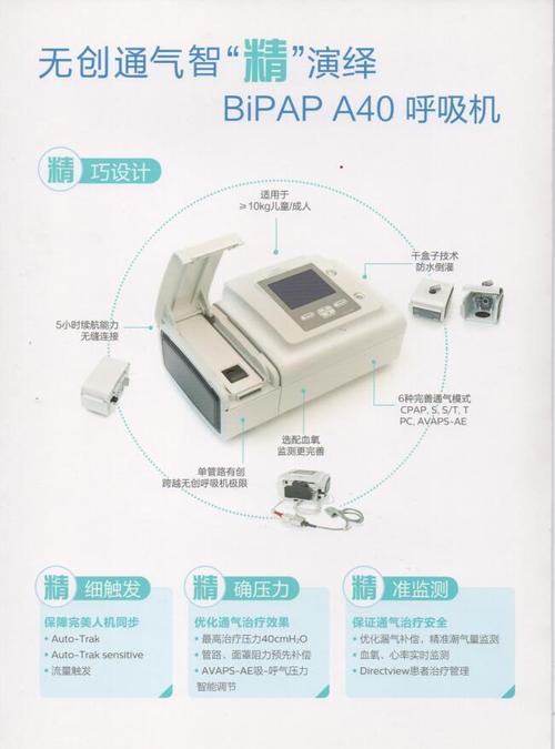 飞利浦伟康BiPAP A40双水平ST模式呼吸机 家用与医用的完美结合